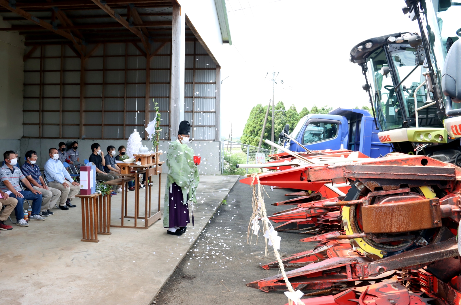 自給飼料収穫作業の安全を祈願 泗水コントラクター利用組合 Ja菊池